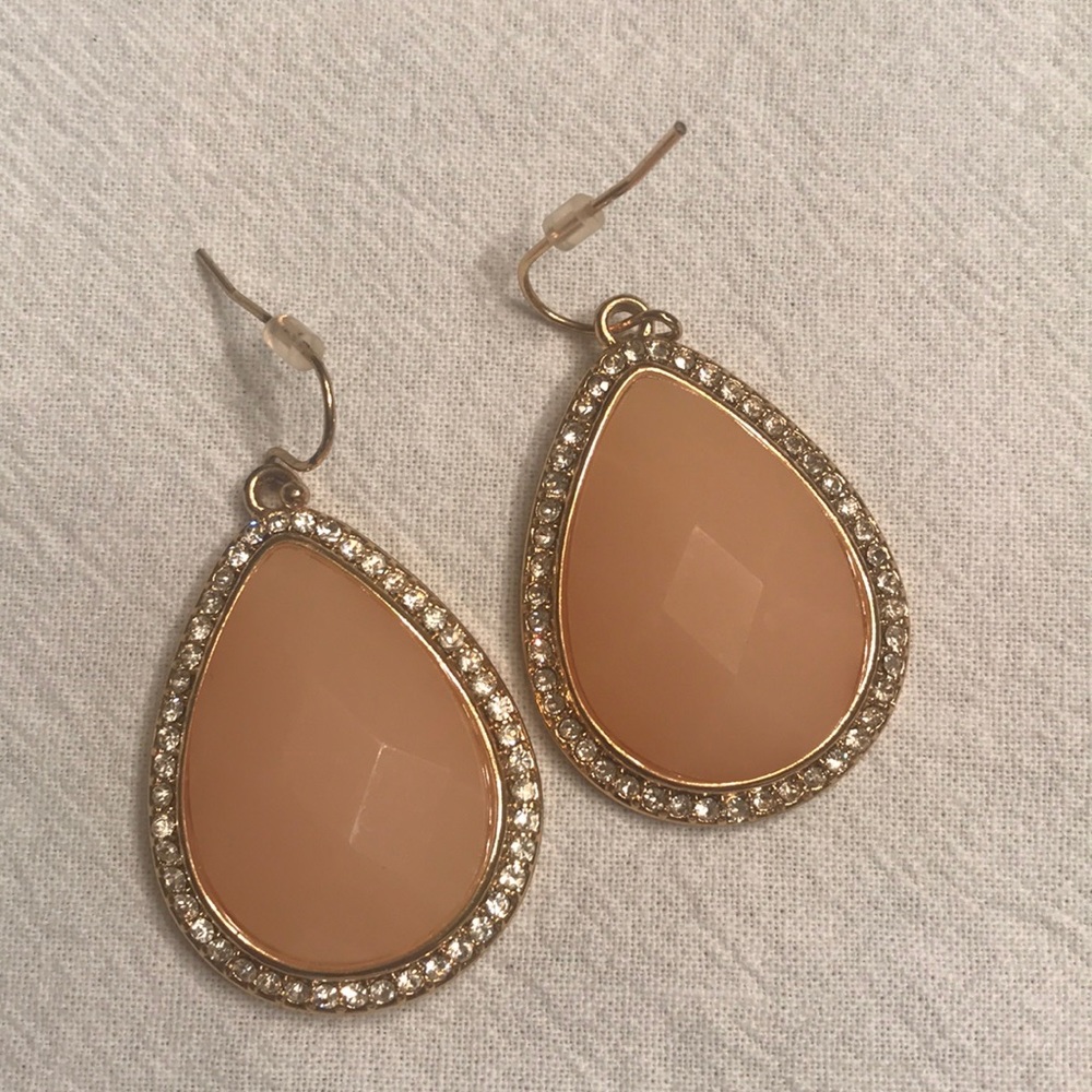 Pink and rhinestone earrings.